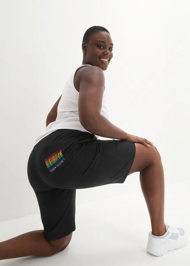 Bermudas de chándal del orgullo Negro jaspeado