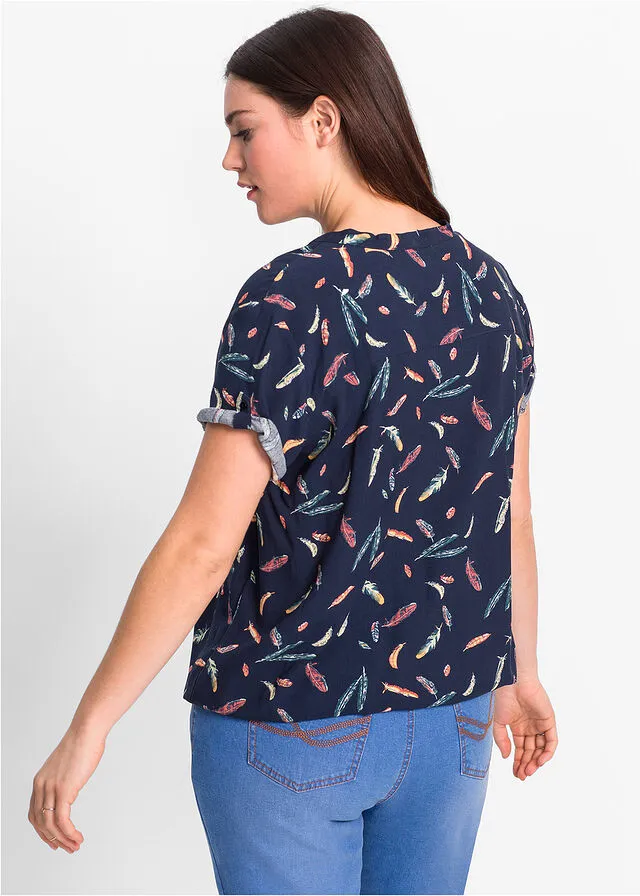 Blusa de manga corta Azul marino