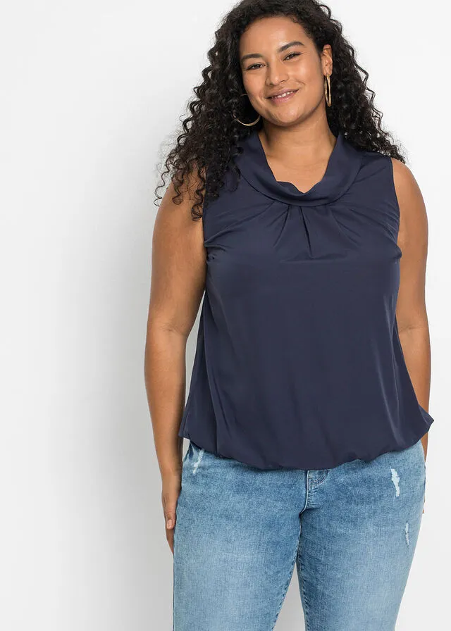 Blusa de poliéster reciclado Azul marino