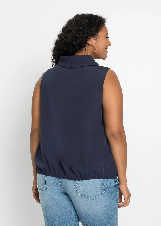 Blusa de poliéster reciclado Azul marino