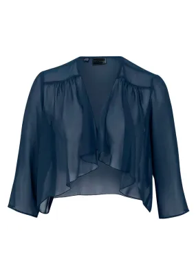 Bolero de gasa con poliéster reciclado Azul oscuro