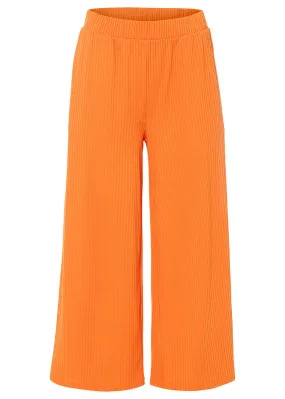 Culote de punto de canalé con cinturilla cómoda Naranja