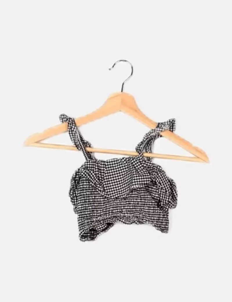 H&M Crop top bicolor cuadros