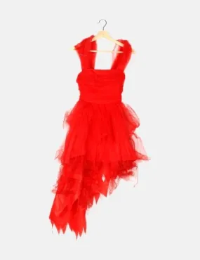 Lace & Beads Vestido tul rojo glitter