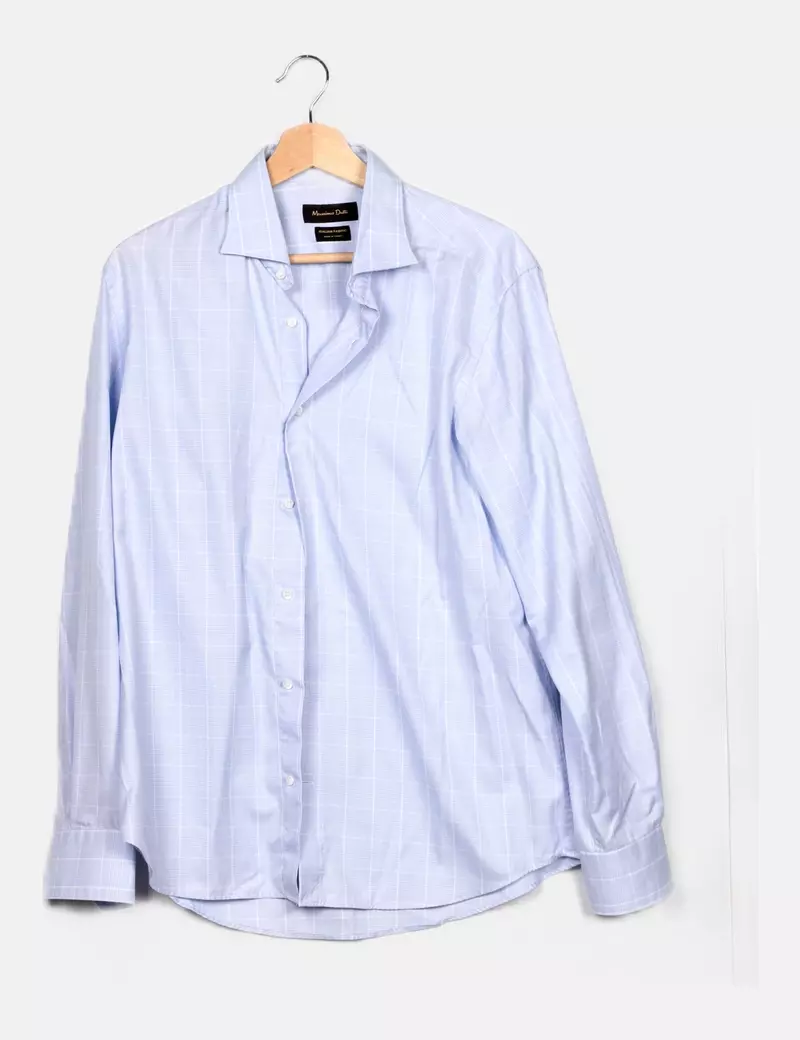 Massimo Dutti Camisa azul cuadros