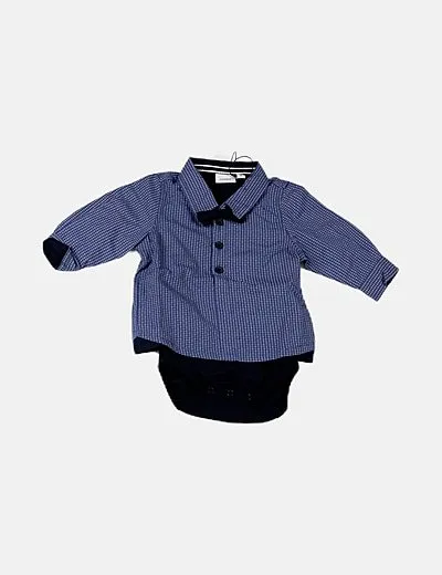 Name it Camisa azul cuadros bajo body