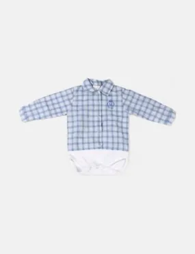 New Born Body camisero azul cuadros