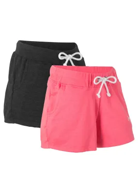 Pack de 2 shorts de punto rosa claro+antracita jaspeado