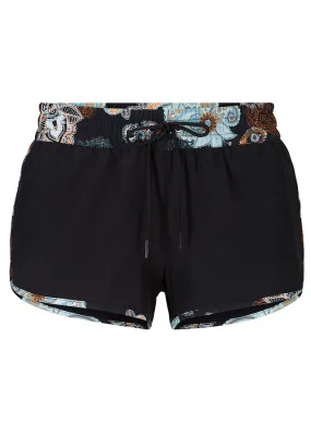 Pantalón corto playero Negro con patrón Paisley