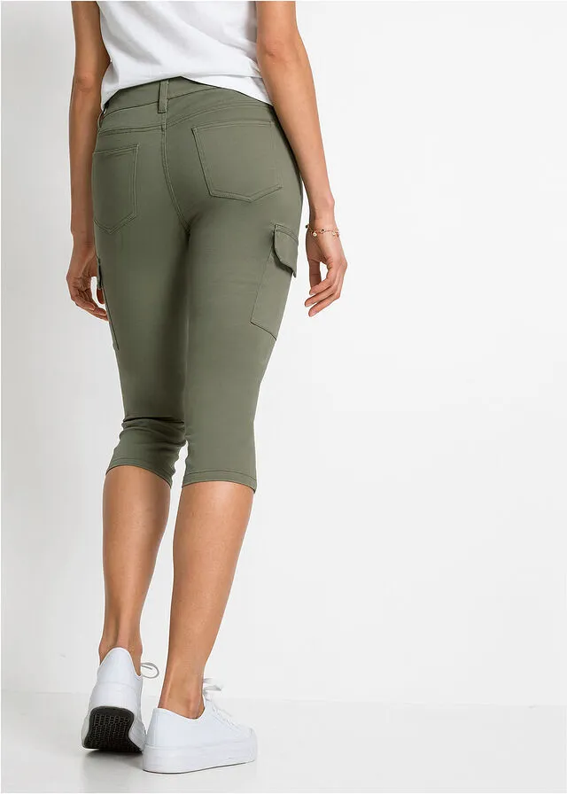 Pantalón de corte capri Verde oliva