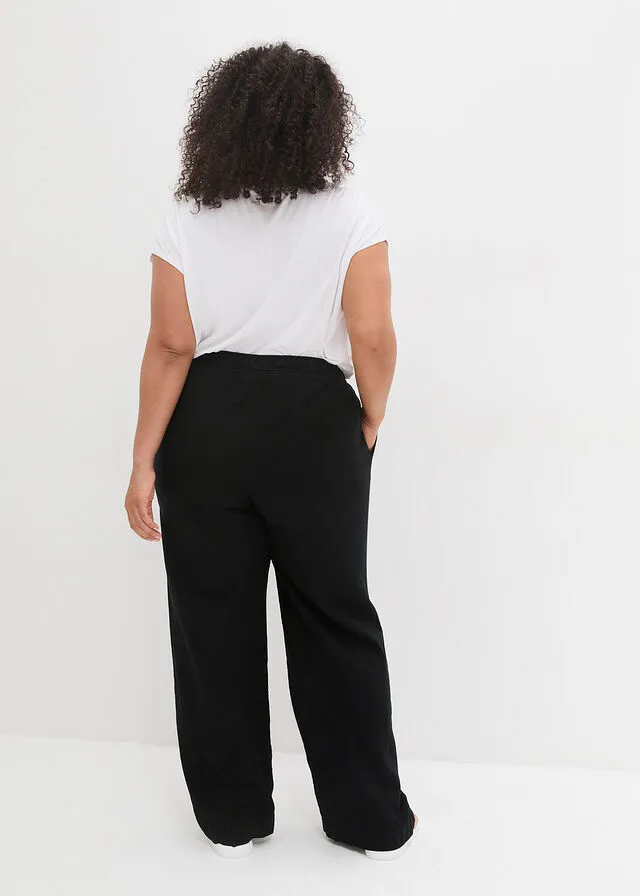 Pantalón de lino Negro