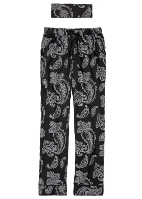 Pantalón pijamero Negro con patrón Paisley