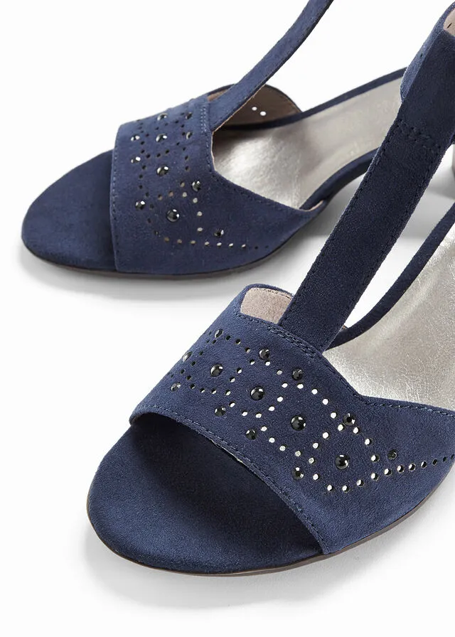 Sandalias con tiras en T de Jana Azul oscuro