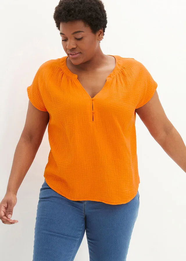 Top de muselina Naranja calabaza