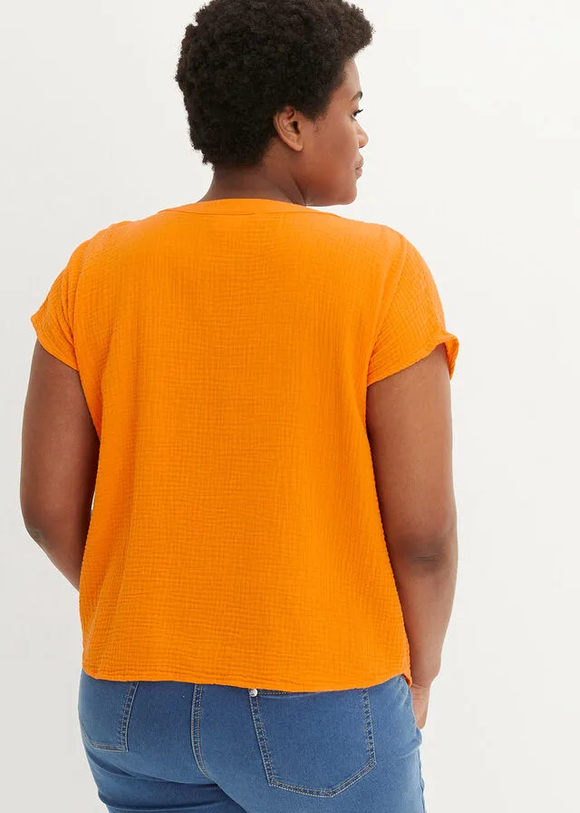 Top de muselina Naranja calabaza