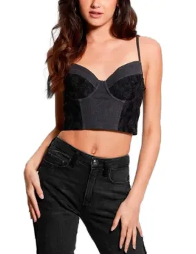 Top Guess Lelly negro encaje para mujer