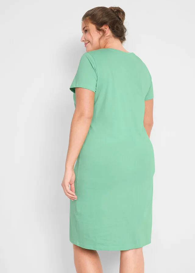 Vestido de punto (2 unidades) Verde menta-negro