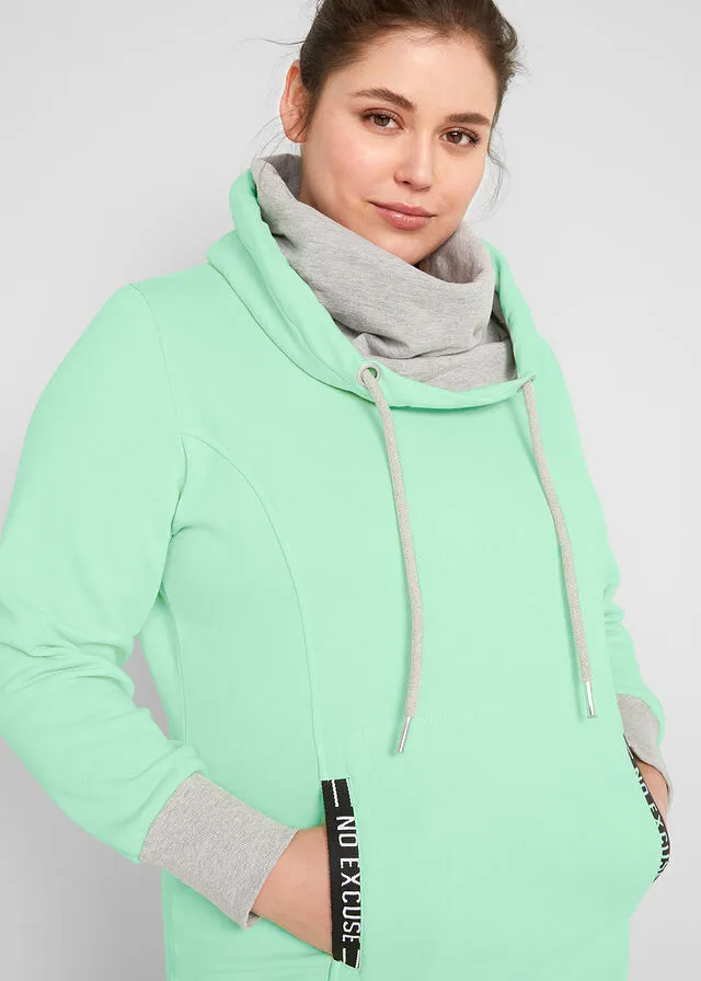 Vestido tipo sudadera con bolsillo de canguro Menta suave